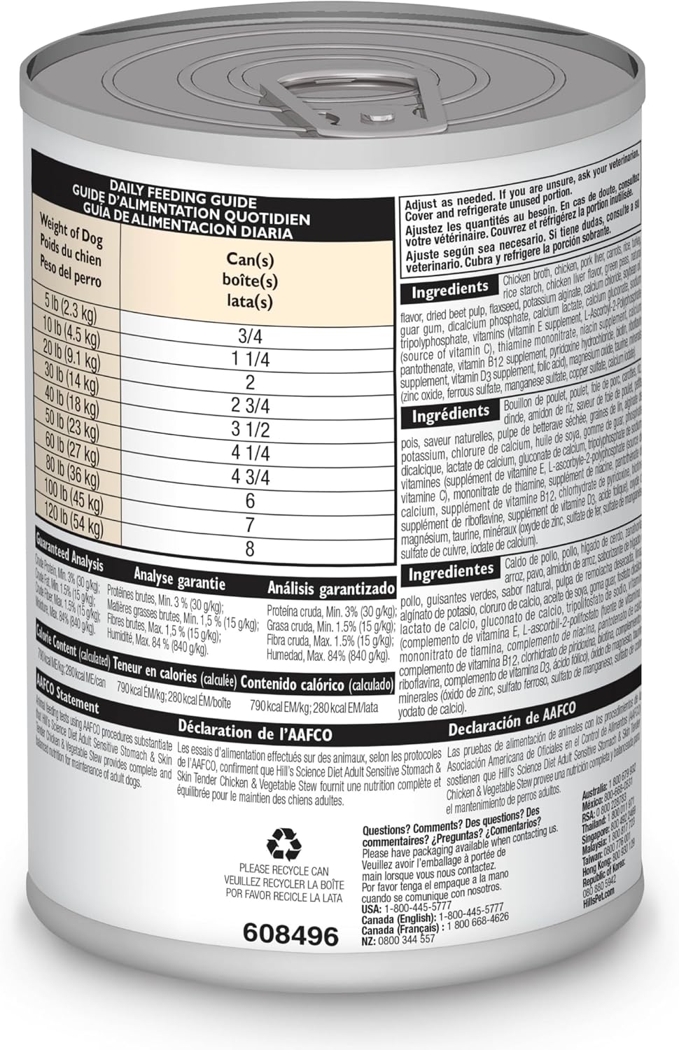Hill's Science Diet Alimento húmedo para perros sensibles para...