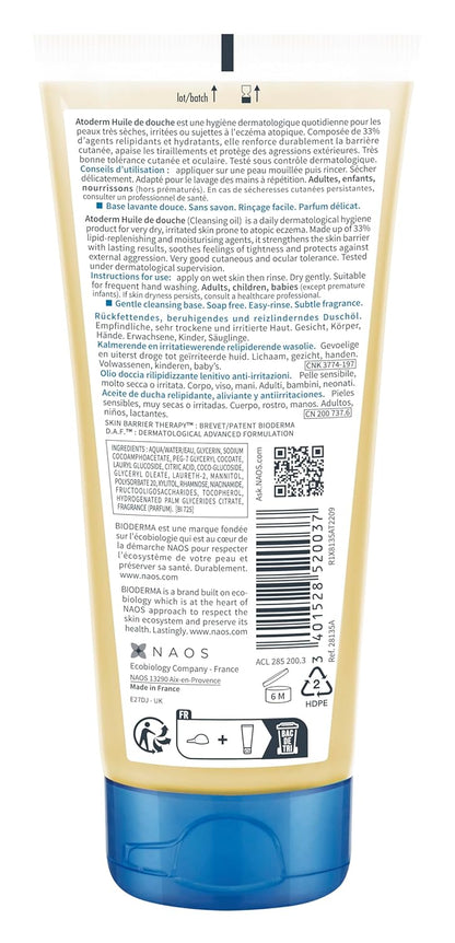Bioderma Toderm Shower oil - Ultra-nourishing cleansing oil for dry...