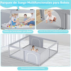 Fshibila Corralito para bebés extragrande de 79 x 79 pulgadas, corr...