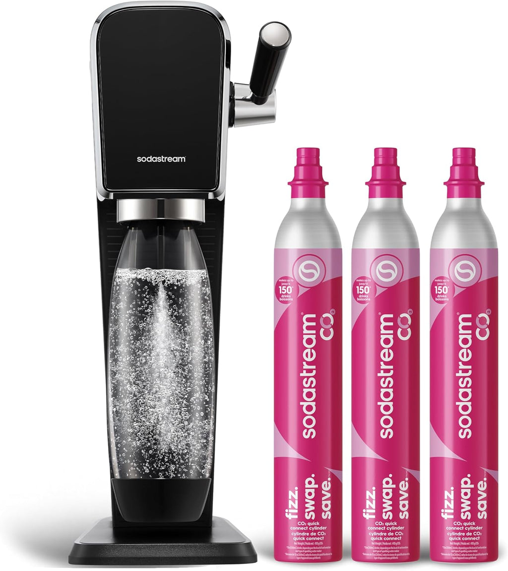 SodaStream Art Paquete de Máquina para Hacer Agua con Gas en Negro,...