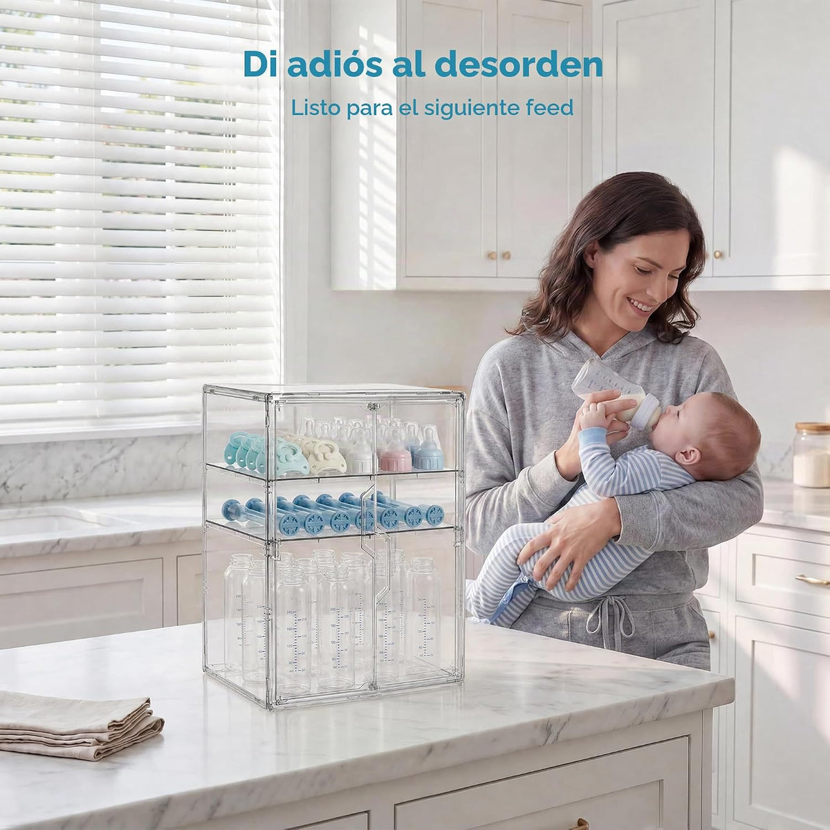 HBlife Organizador de almacenamiento de biberones para gabinete de...