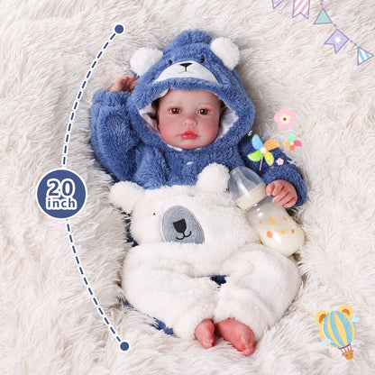 BABESIDE Reborn Baby Doll Boy - Muñeca realista de vinilo suave de...