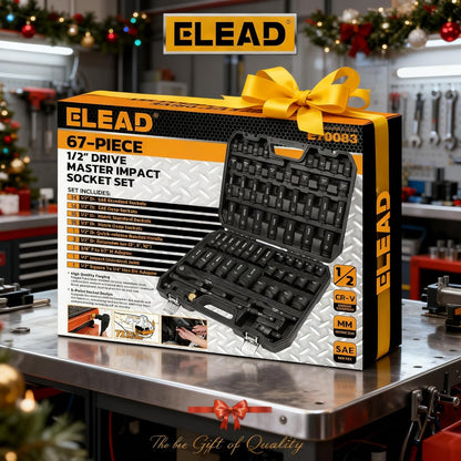 ELEAD Juego de llaves de impacto profundo de 67 piezas de 1\/2"...