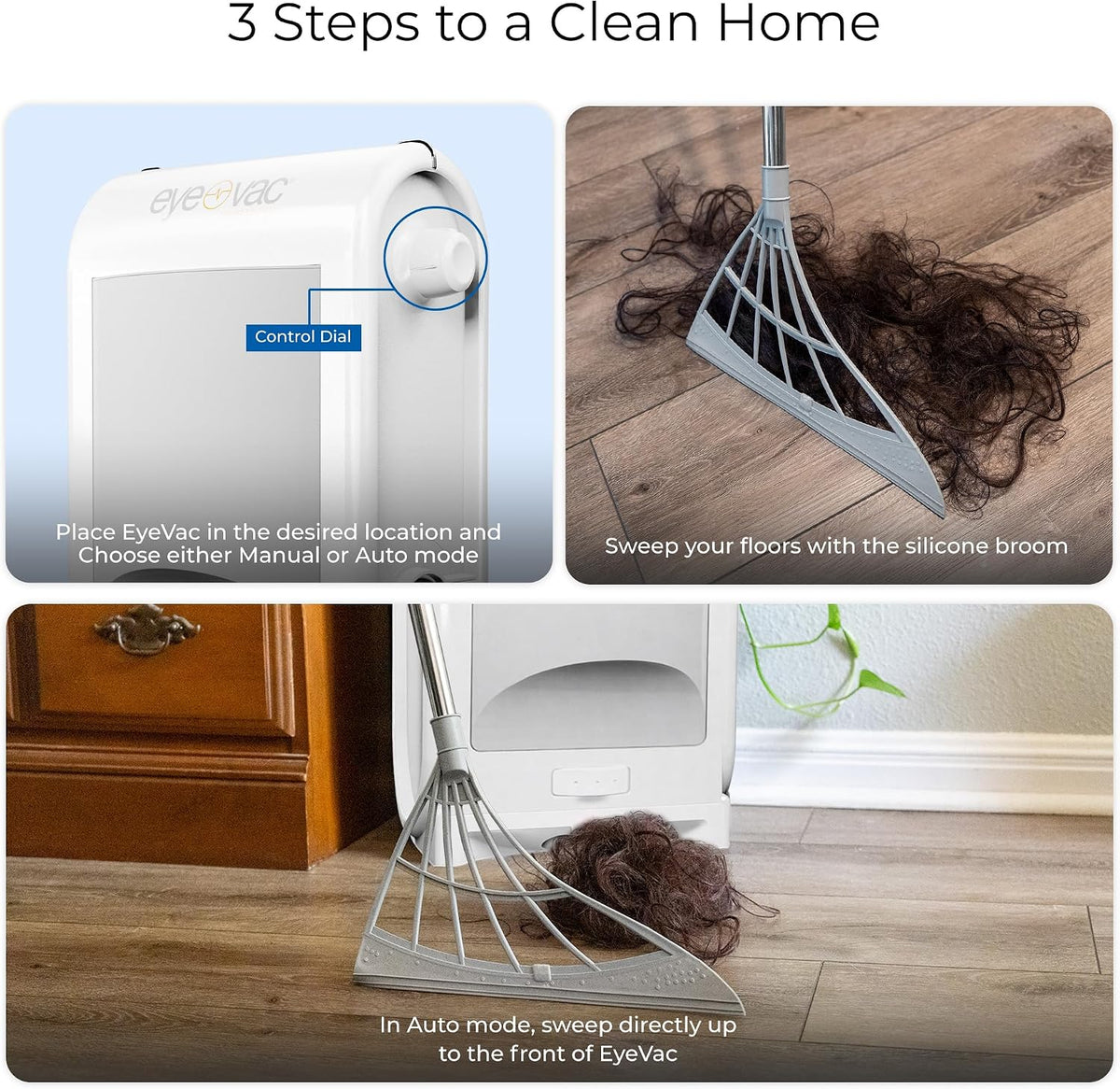 EyeVac Pro &amp; Squeegee - Paquete de escoba automática al vacío s...