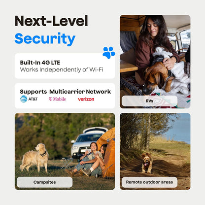 Waggle Cámara de seguridad celular 4G LTE, monitor de mascotas HD 2...