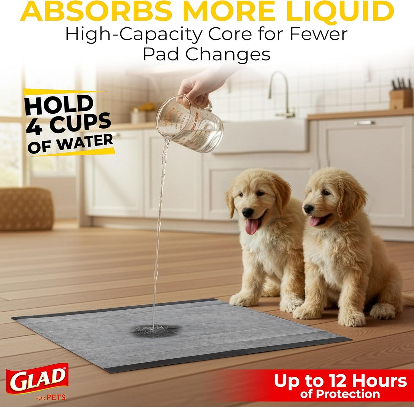 Glad para Mascotas Almohadillas de Carbón Negro para Cachorros, Alm...