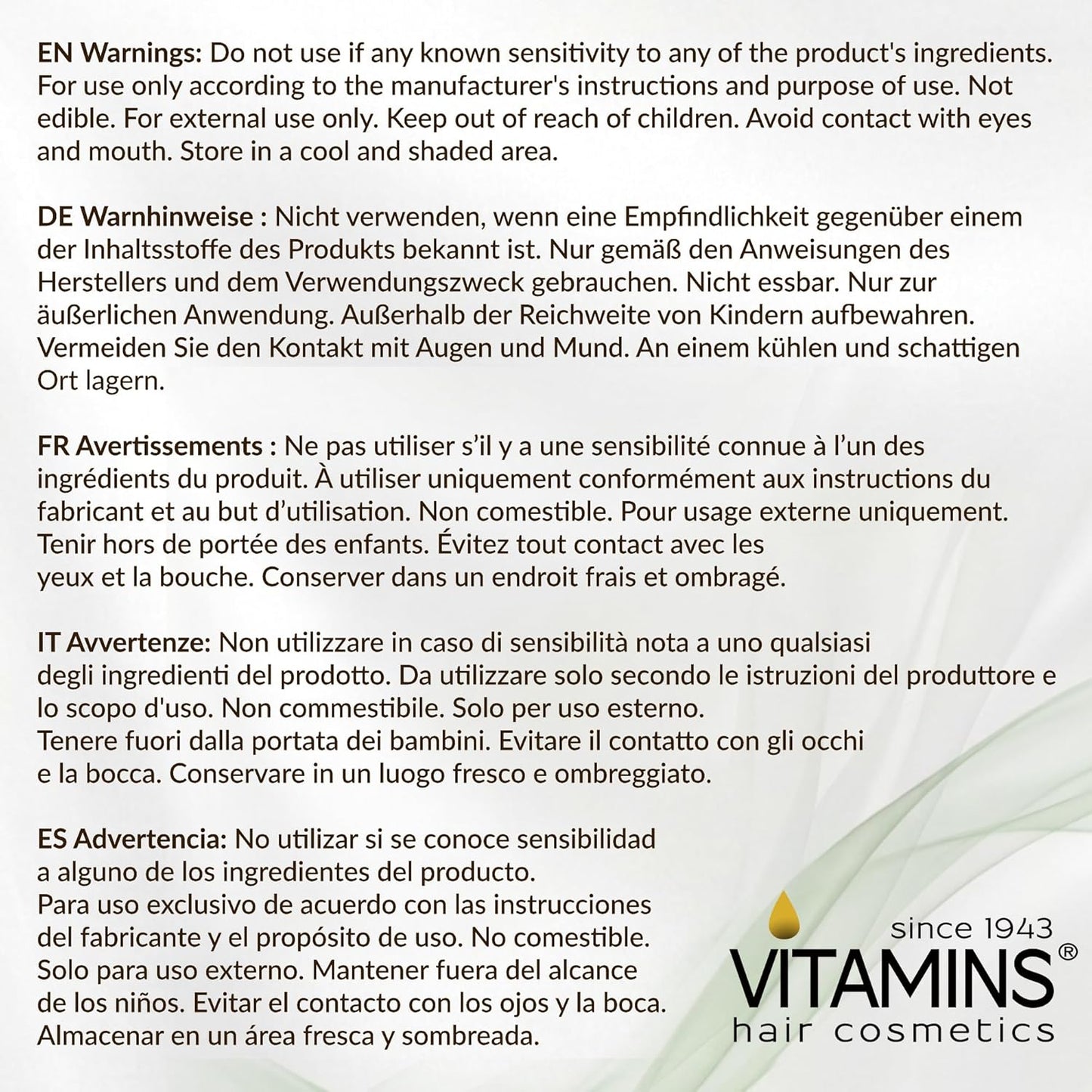 VITAMINS hair cosmetics Mascarilla capilar de queratina, tratamient...