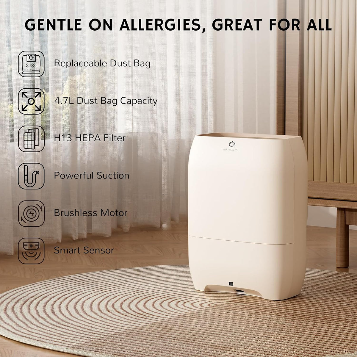AIRTHEREAL T1 Plus Aspiradora sin Contacto con Paquete de 6 Bolsas...