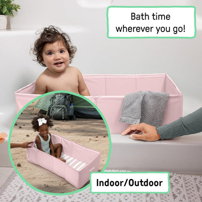 Ingenuity Tuckaway - Bañera plegable para niños pequeños, convierte...