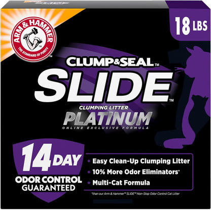 Arm &amp; Hammer Platinum Slide Easy Clean-Up Clumping Cat Litter -...
