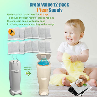 ShuRex Paquete de 12 filtros de carbono para pañales Playtex Diaper...