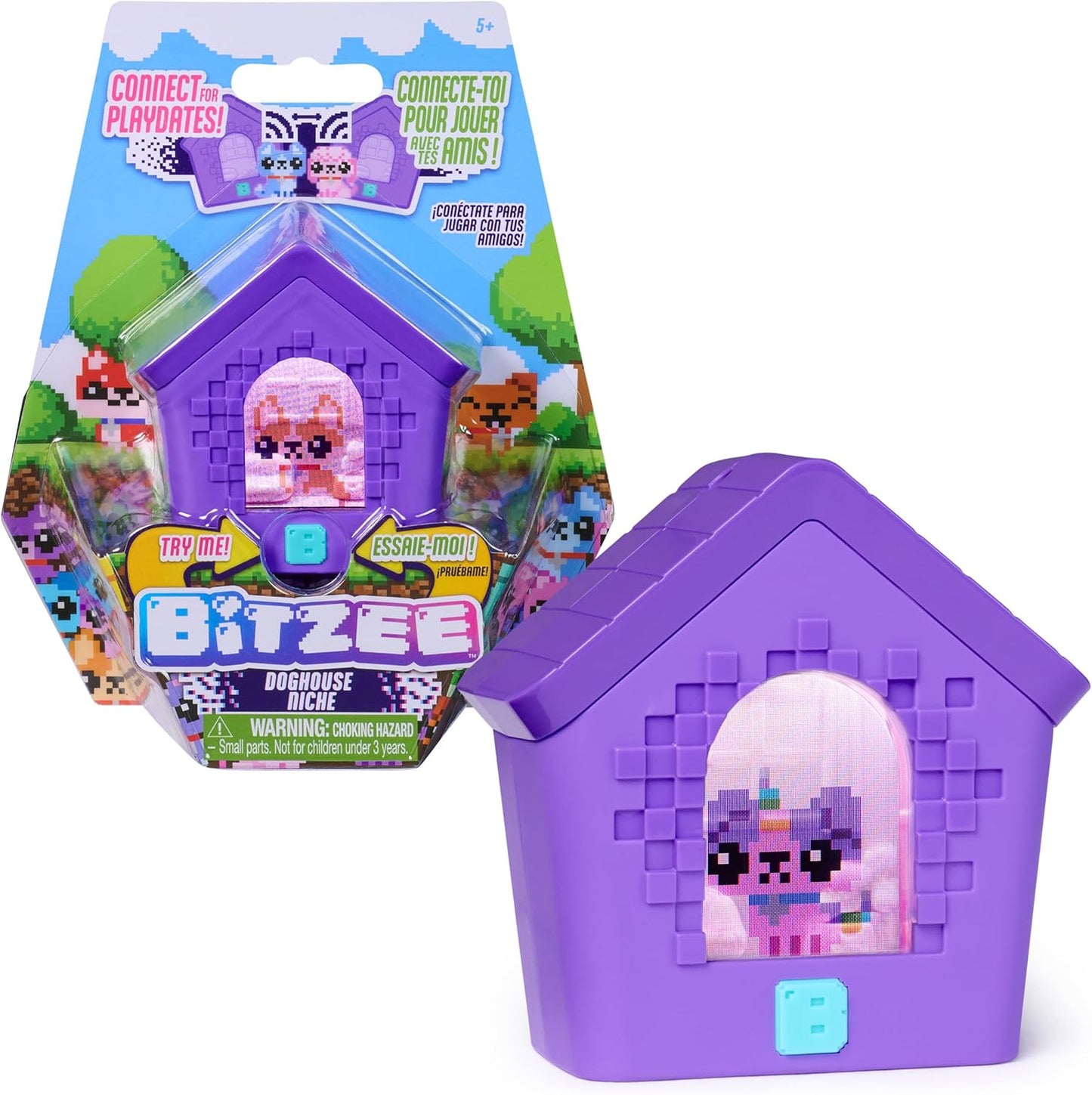 BITZEE, Doghouse Interactive Toy with 15 Puppies Inside, 3D Playroo...