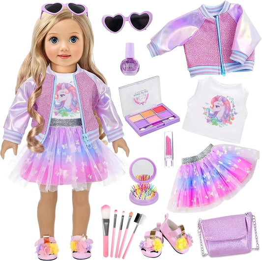 ebuddy Ropa y accesorios para muñecas de 18 pulgadas, traje de unic...