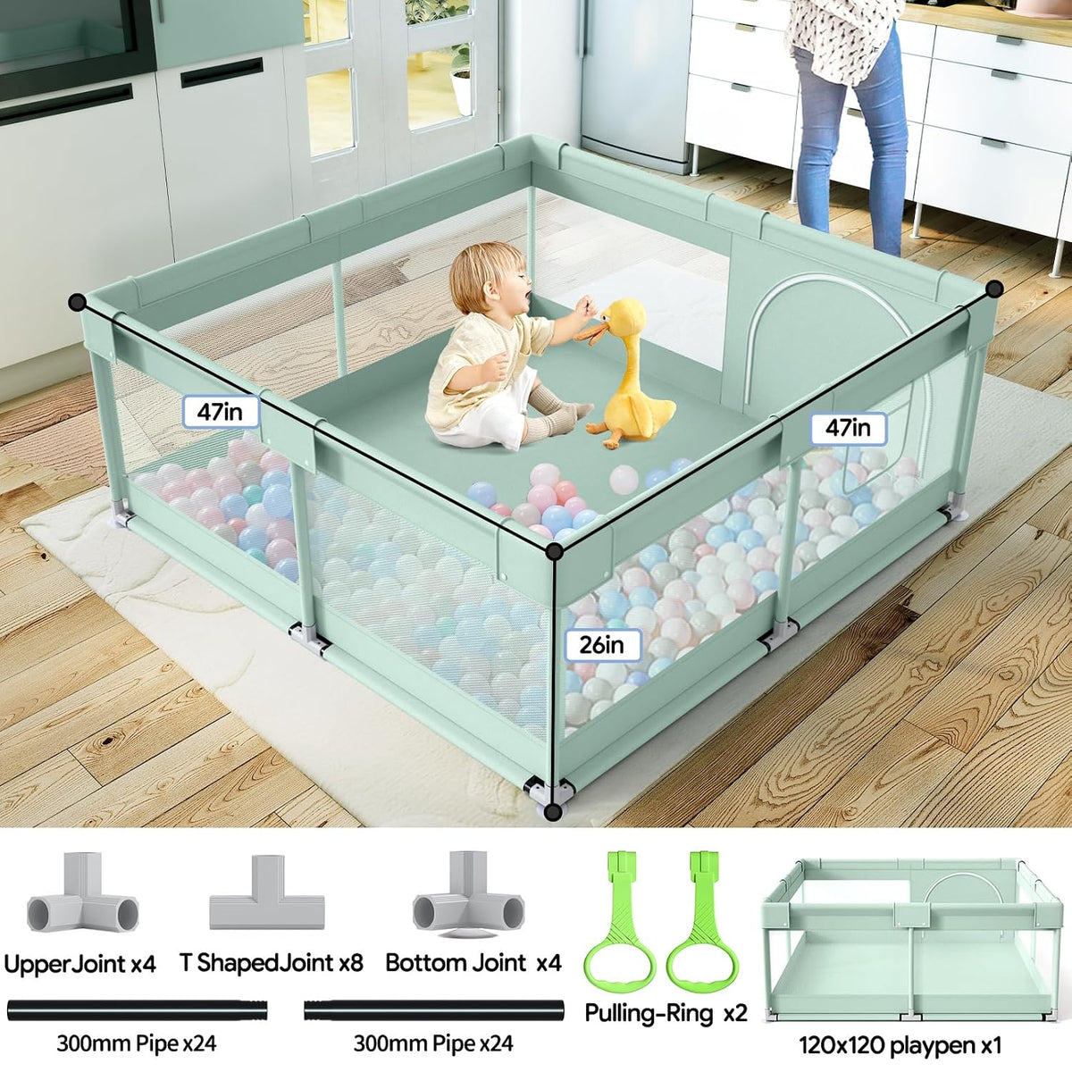 Fodoss - Corralito para bebés y niños pequeños, 47 x 47 pulgadas, v...