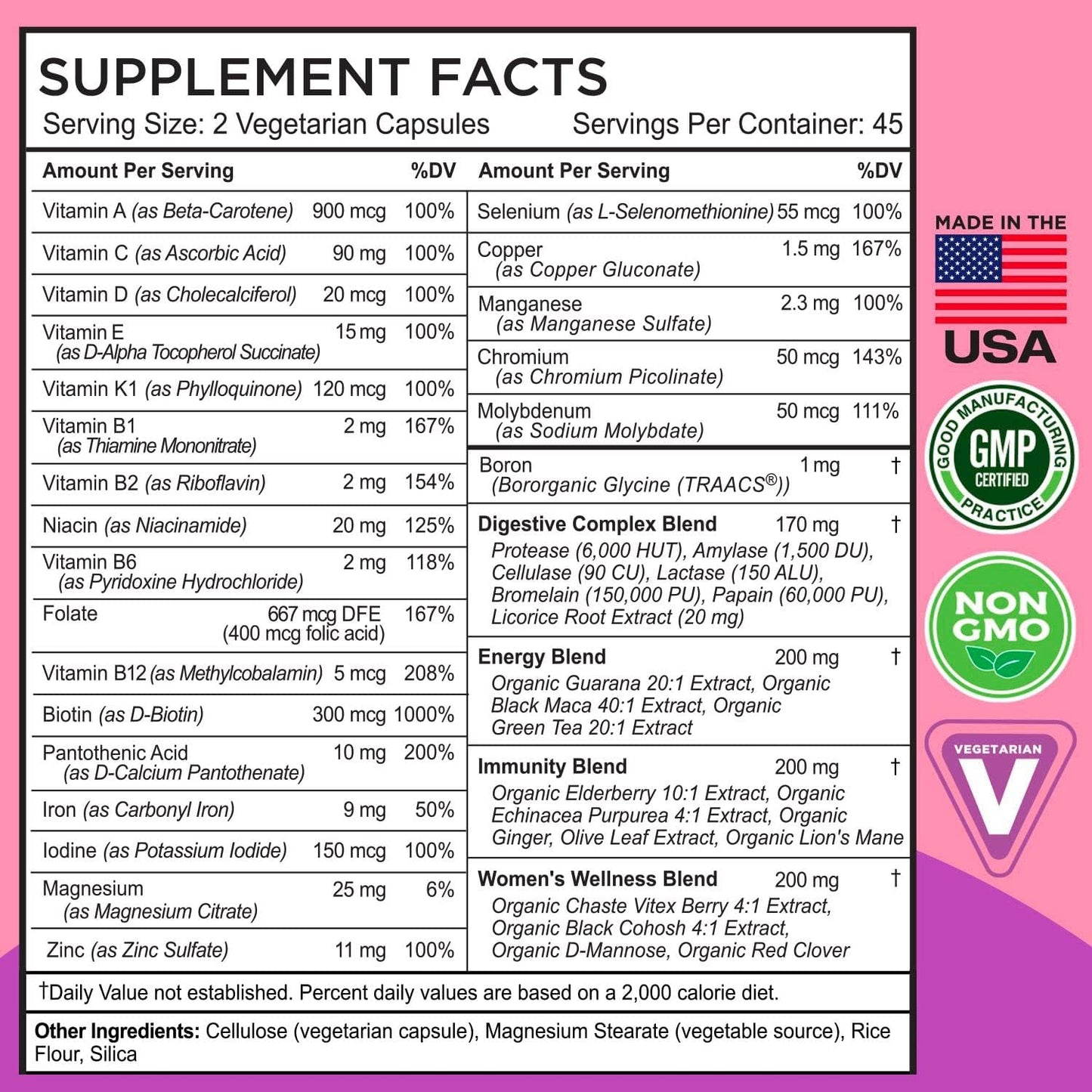 FarmHaven Multivitamínico para mujer - 22 nutrientes clave para la...