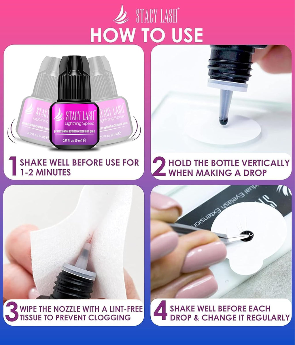 Pegamento para extensiones de pestañas Stacy Lash velocidad relámpa...