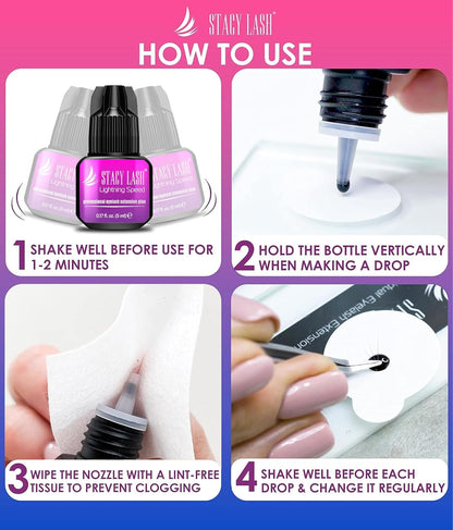 Pegamento para extensiones de pestañas Stacy Lash velocidad relámpa...