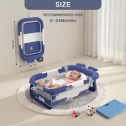 Bañera plegable para recién nacidos a niños pequeños (0-24 meses),...
