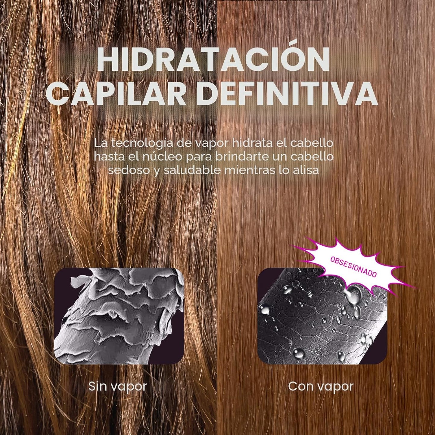 Cepillo Alisador de Cabello con Vapor Pro de Wavytalk, Cepillo Alis...