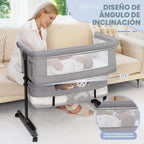 Cuna de bebé Semphis, cuna de 3 en 1 para colocar junto a la cama,...