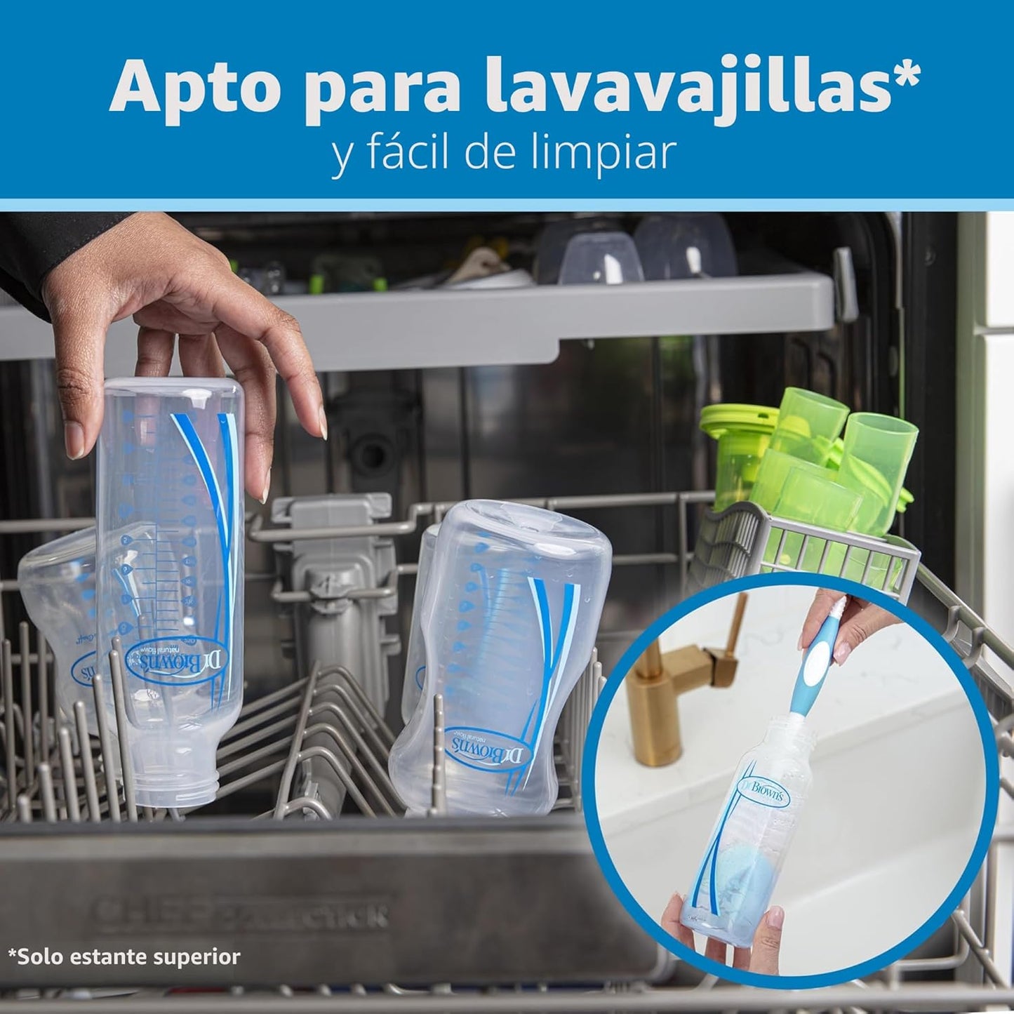 Dr. Brown's - Biberón anti-cólico de flujo natural Options+ de...