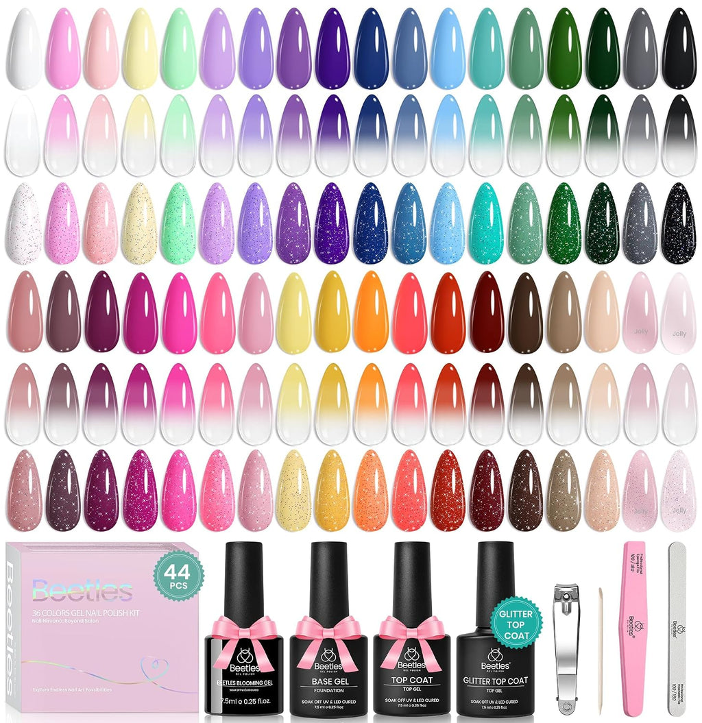 Beetles - Kit de esmalte de uñas de gel con luz UV, 80 unidades, 55...