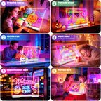 Tablero de notas LED Doodle Glow recargable de 16 pulgadas, 7 modos...