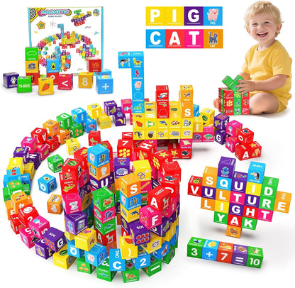 Bloques magnéticos para niños pequeños de 1 a 3, 1.4 pulgadas, bloques de construcción grandes, número ABC, juguetes de aprendizaje para niños de 1, 2, 3, 4, 5 años, juguetes educativos Montessori