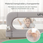 UPGOGO Riel plegable para cama para niños pequeños, gris, 59 pulgad...