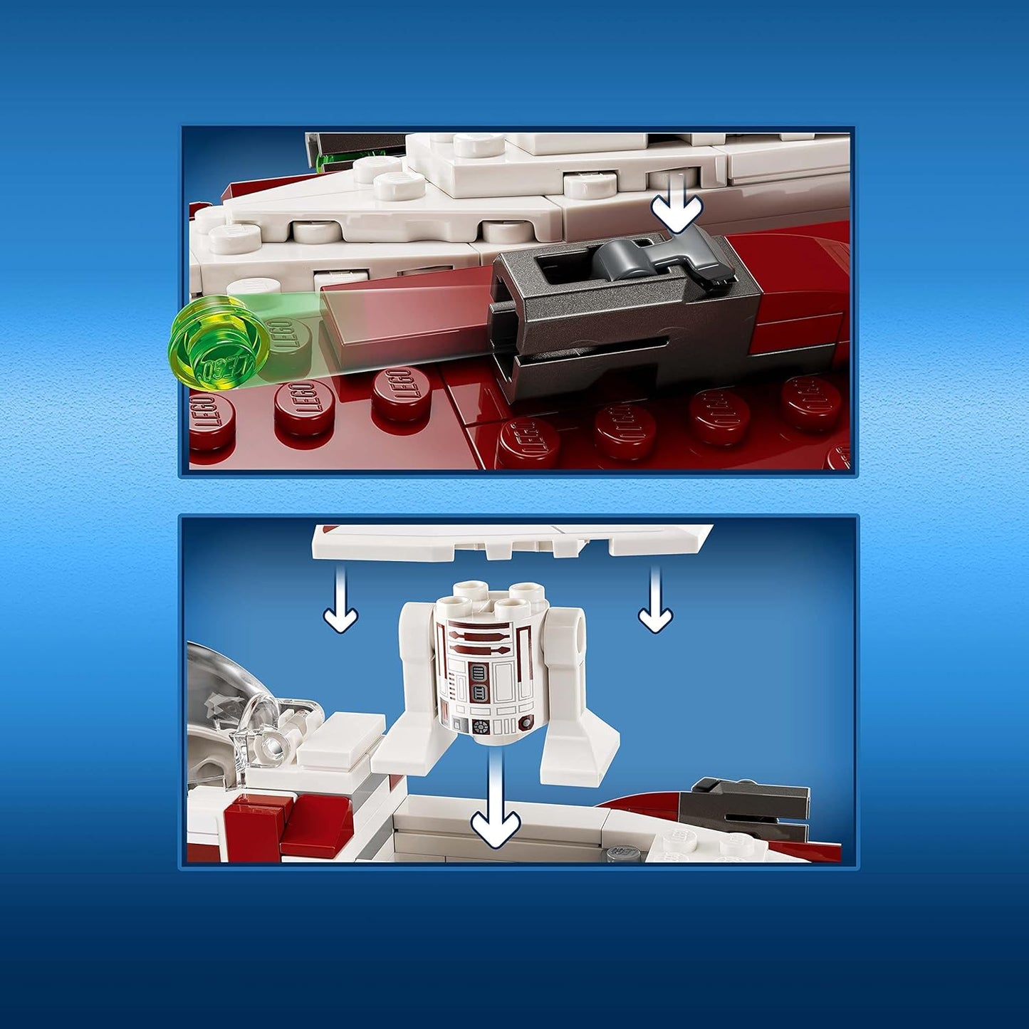 Set de juguete de construcción LEGO Star Wars OBI-Wan Kenobi's Jedi Starfighter 75333 - Incluye minifiguras, sable de luz, nave estelar clon de El Ataque de los Clones, gran regalo para niños, niños y