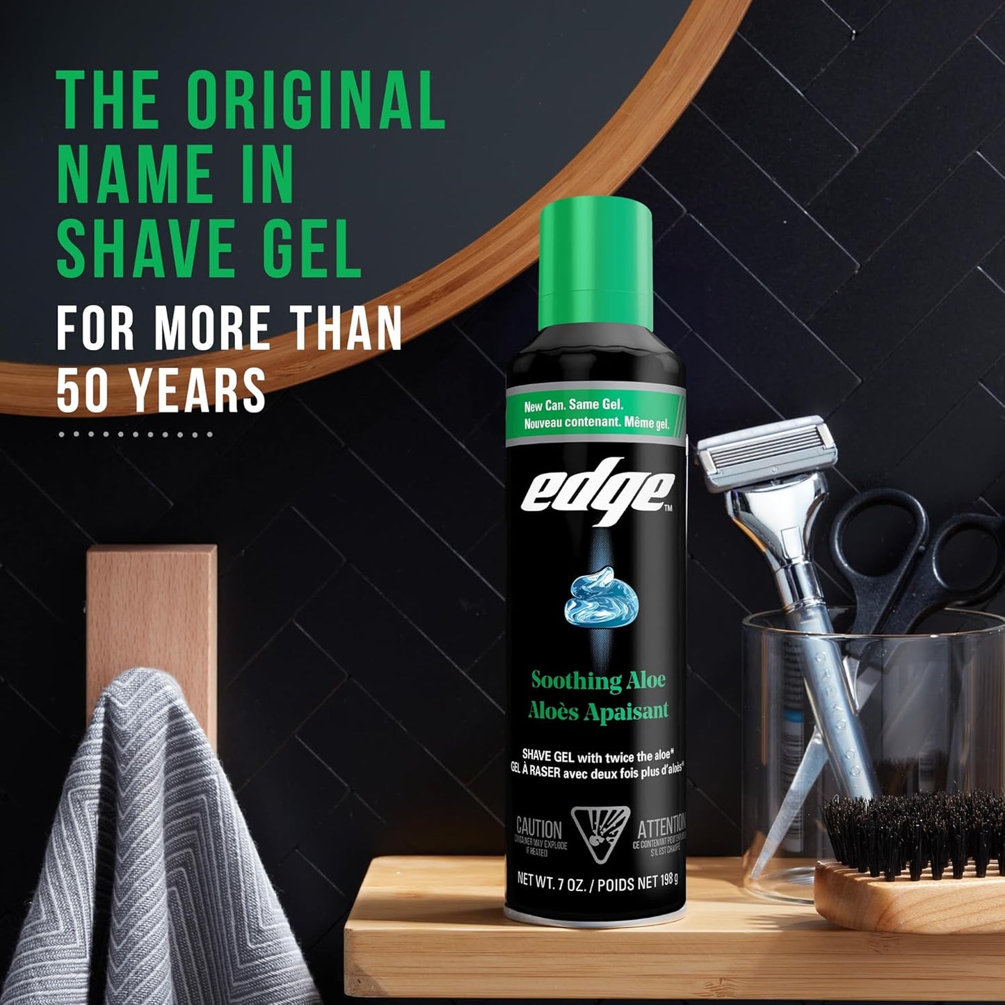 Edge Gel de afeitado para hombres, aloe calmante con dos veces el a...