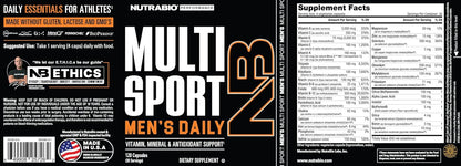 NutraBio Multisport para hombres - Multivitamina para hombre - 33 v...