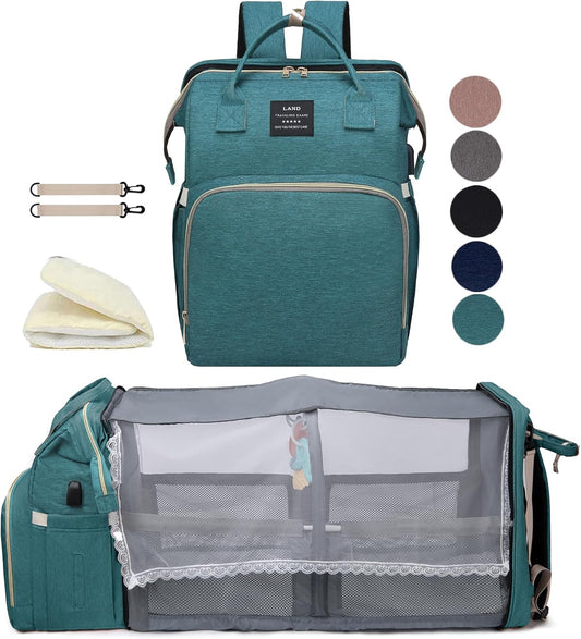 houscly Mochila Bolsa de Pañales Verde para Mamá: Bolsas de Bebé pa...