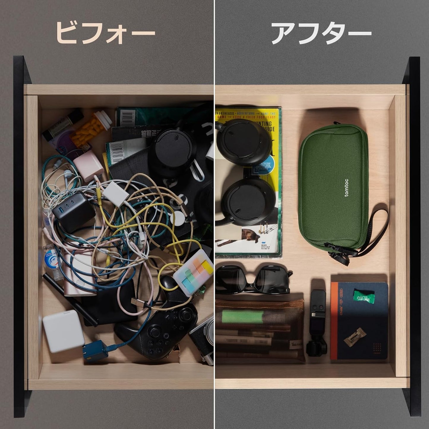 tomtoc Estuche organizador de viaje para electrónicos, resistente a...