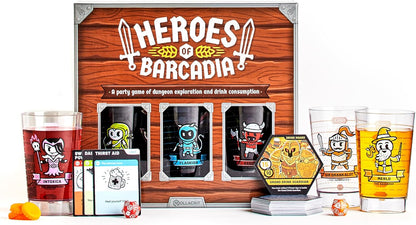 Rollacrit Heroes of Barcadia Juego de Tablero – Juego de Fiesta con Sistema Liquid Life™ y Piezas Impermeables