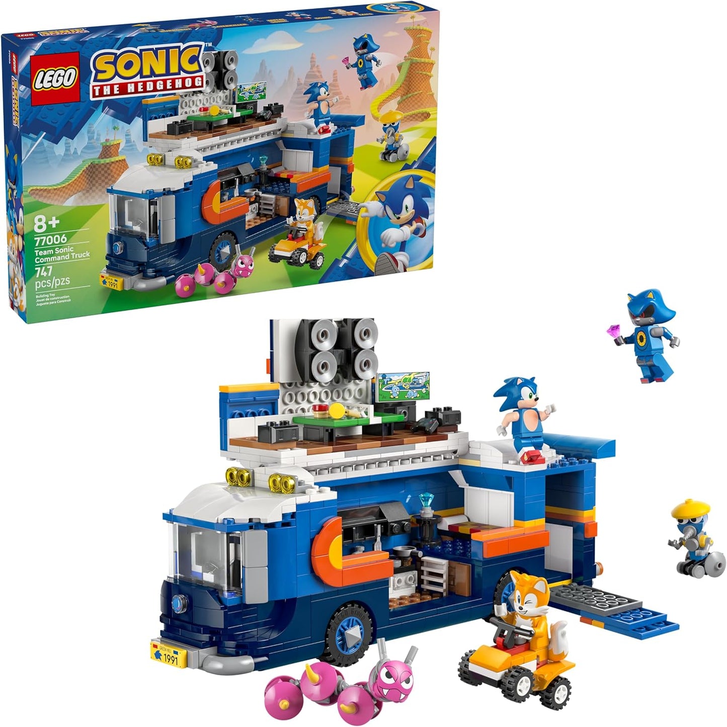 LEGO Sonic The Hedgehog Team Sonic Command Truck Juguete de construcción – Vehículo de juego de simulación con 5 figuras para niños y niñas, a partir de 8 años – Bloques de construcción de juguete