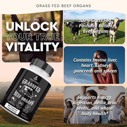 Ancestral Supplements Suplemento de órgano de res alimentado con pa...