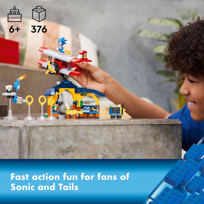 LEGO Sonic The Hedgehog Tails' Workshop and Tornado Plane 76991 - Juego de juguetes de construcción, juguete de avión con 4 figuras de Sonic y accesorios para juegos de rol creativos, regalo para