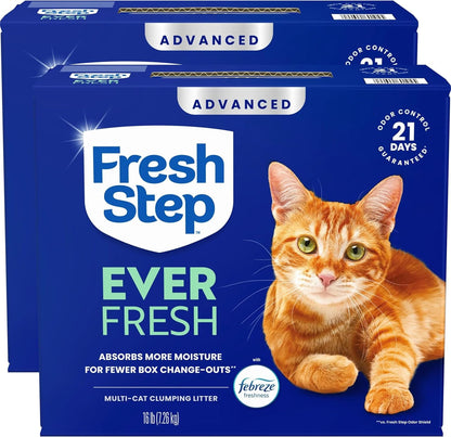 Fresh Step Advanced Ever Fresh - Arena aglutinante para gatos con f...