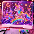 Geokay Tablero de dibujo LED recargable de 16" con efectos de l...