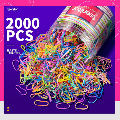 Teenitor 2000 ligas para el pelo de niños pequeños, bandas elástica...