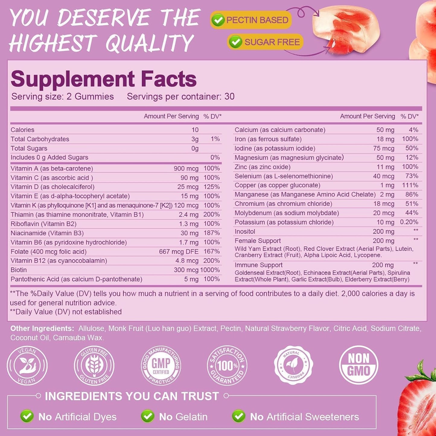 Totaria Gomitas multivitamínicas sin azúcar para mujeres mayores de...
