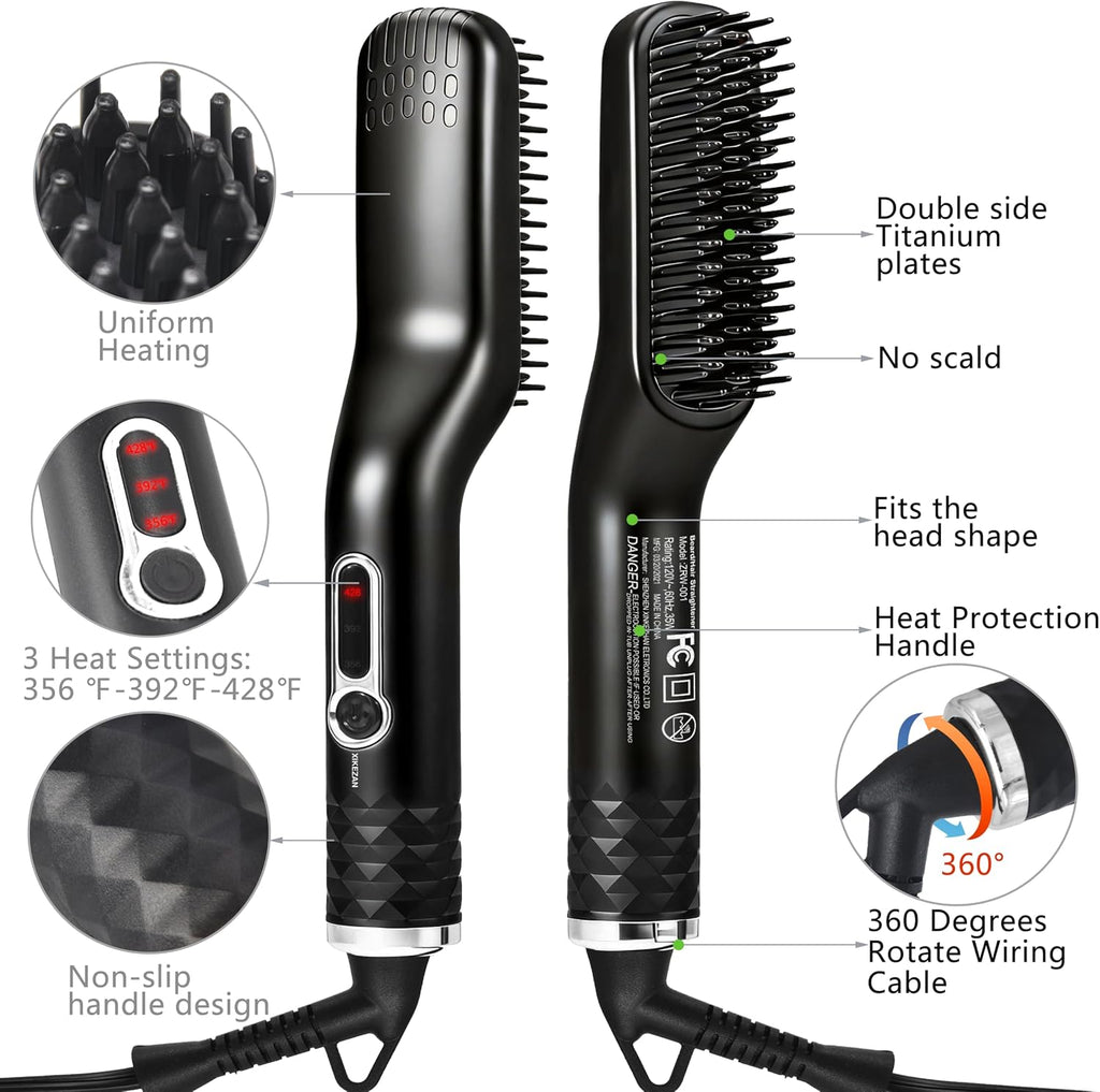 Alisador de barba para hombres, con peine de doble acción para todo...