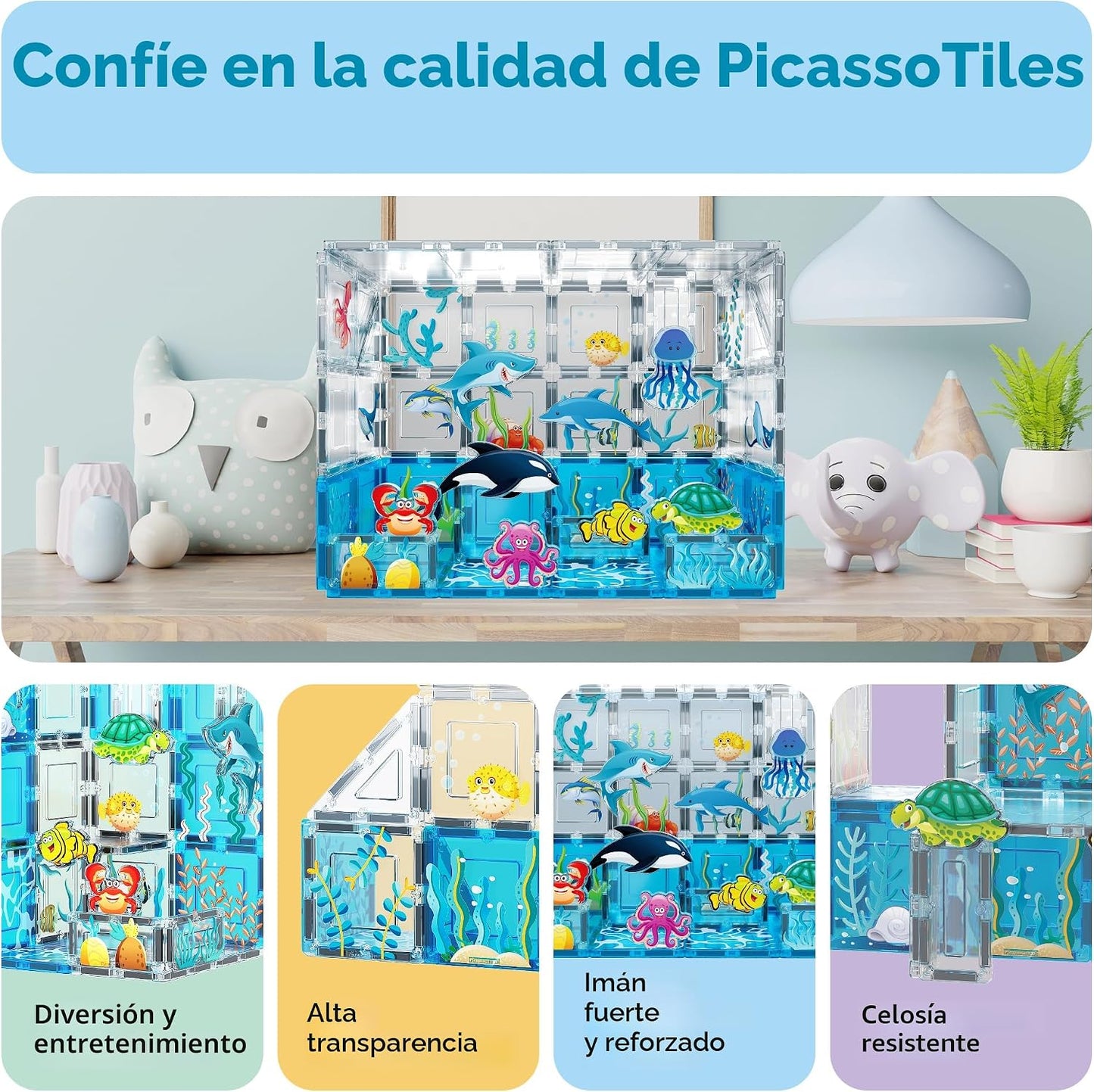 PicassoTiles Azulejos Magnéticos Bloques de construcción magnéticos...