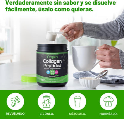 Orgain - Polvo de péptidos de colágeno hidrolizado para mujeres y h...