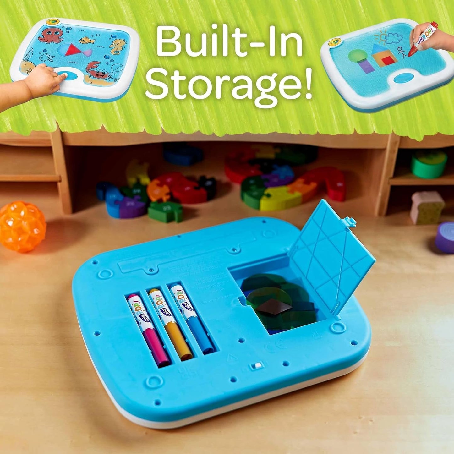 Crayola Tablero de actividades iluminado, juguete sensorial para niños pequeños y niños, caja de luz, tablero para colorear iluminado, juguete educativo, regalo para niños pequeños, a partir de 1 año