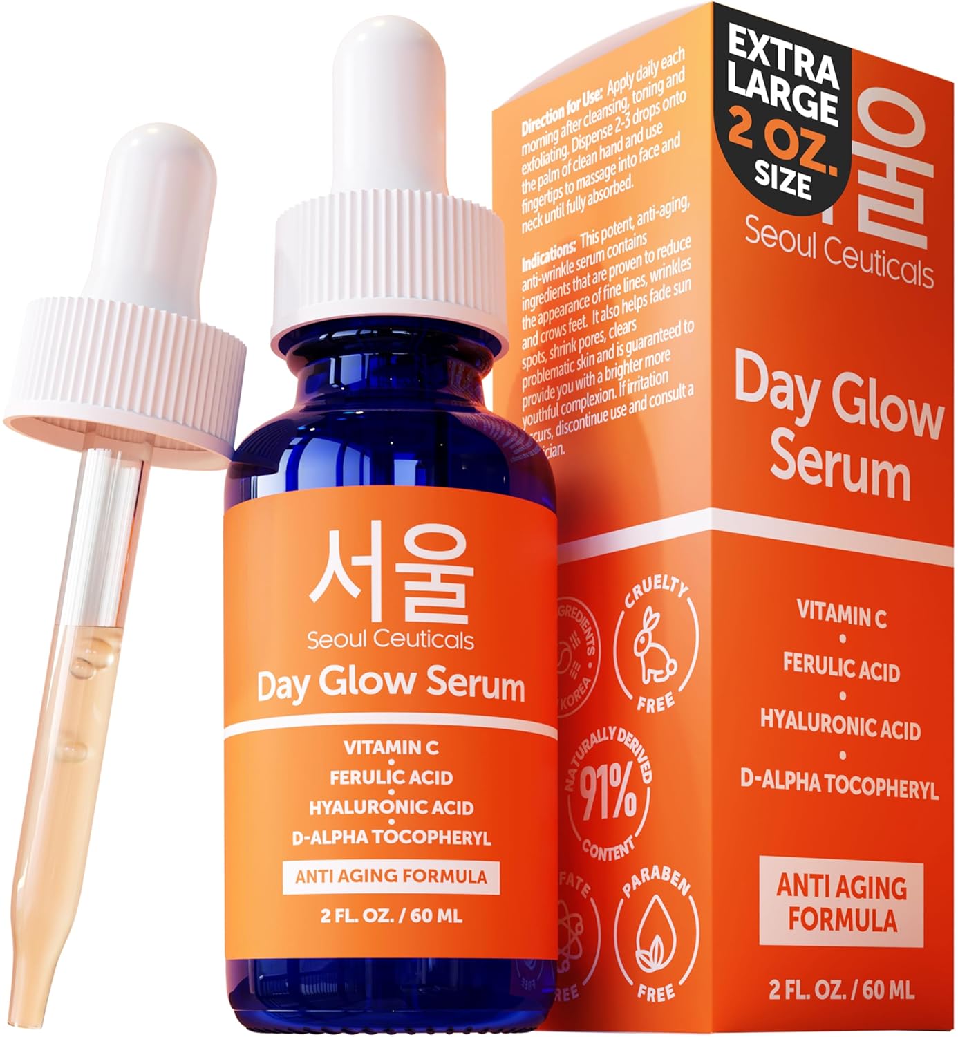 SeoulCeuticals Gran suero coreano de 2 onzas con 20% de vitamina C...
