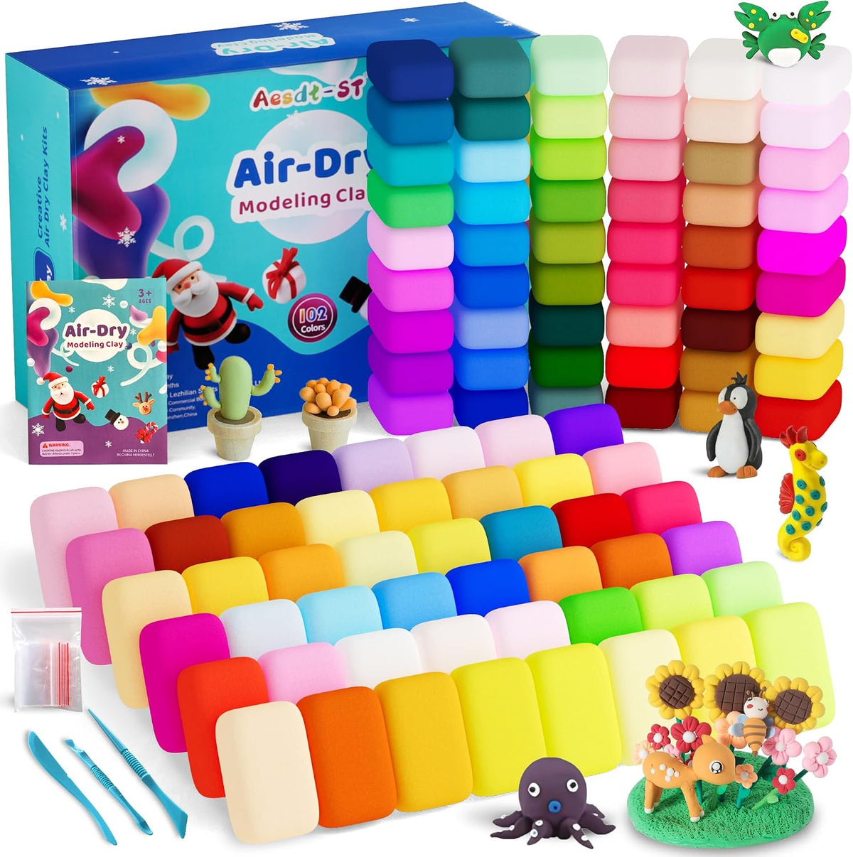 Aestd-ST Arcilla seca al aire 102 colores, arcilla para modelar par...