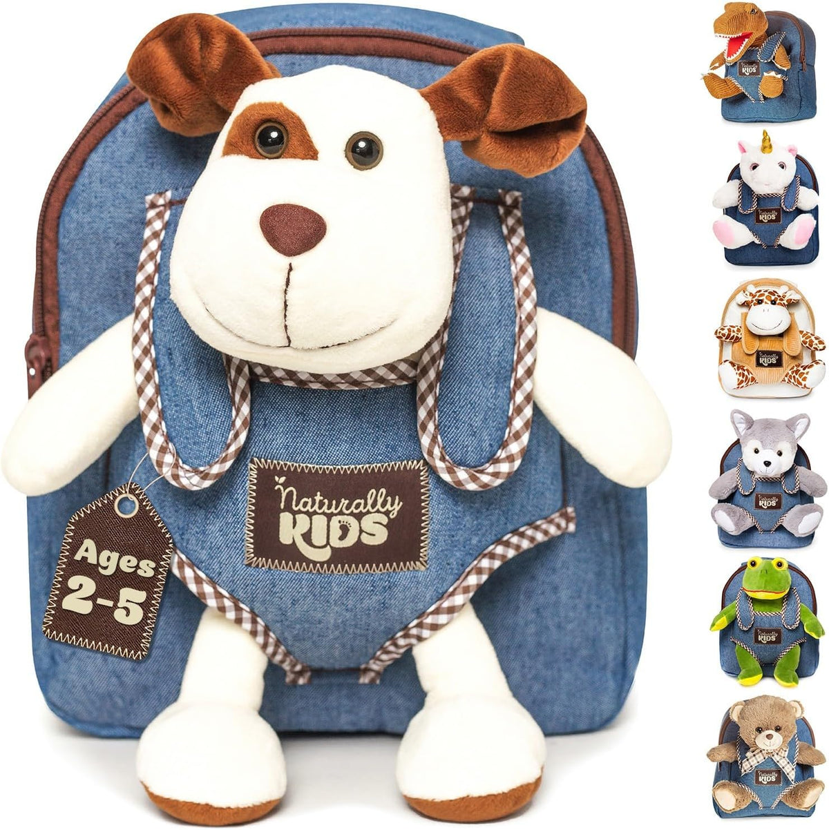Mochila para niños pequeños Naturally KIDS con. Juguete de peluche...