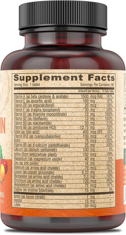 DEVA Suplemento multivitamínico y mineral vegano sin hierro, mezcla...